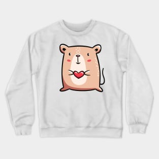 Mouse With Heart Crewneck Sweatshirt